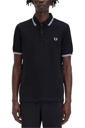 Fred Perry Hombre, Camisetas, Negro, Talla: S