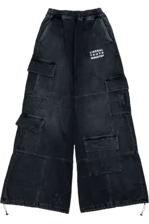 Liberal Youth Ministry Hombre, Vaqueros, Negro, Talla: M