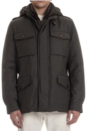 MOORER Hombre, Chaquetas, Verde, Talla: L