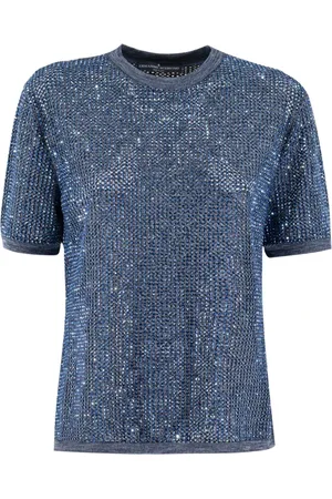 ERMANNO SCERVINO Mujer, Camisetas, Azul, Talla: S
