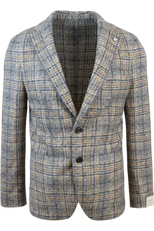 Lubiam Hombre, Chaquetas, Gris, Talla: L