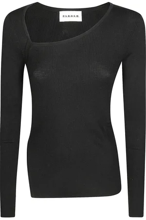 P.A.R.O.S.H. Mujer, Camisetas, Negro, Talla: L
