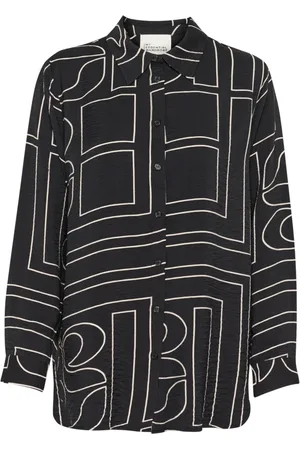 My Essential Wardrobe Mujer, Blusas y Camisas, Negro, Talla: L