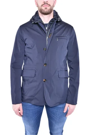 MOORER Hombre, Chaquetas, Azul, Talla: L