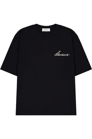 LANEUS Hombre, Camisetas, Negro, Talla: S