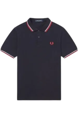 Fred Perry Hombre, Camisetas, Azul, Talla: M