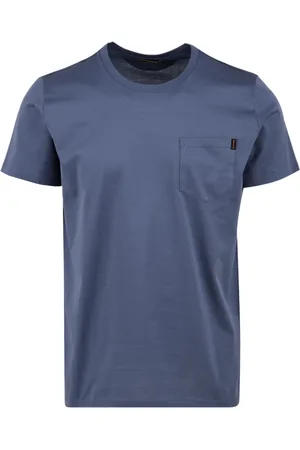 MOORER Hombre, Camisetas, Azul, Talla: M