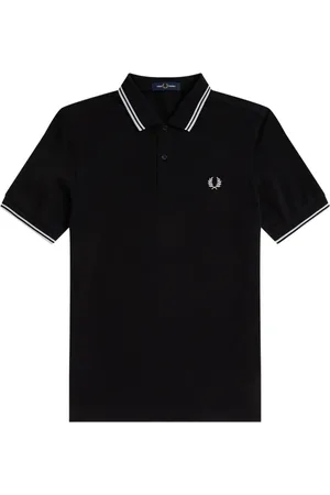Fred Perry Hombre, Camisetas, Negro, Talla: L