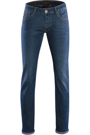 MOORER Hombre, Vaqueros, Azul, Talla: W32