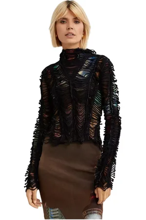 Jean Paul Gaultier Mujer, Camisetas, Negro, Talla: S