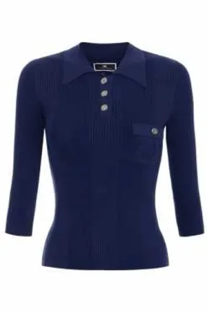 Elisabetta Franchi Mujer, Camisetas, Azul, Talla: S