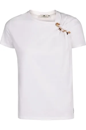 Elisabetta Franchi Mujer, Camisetas, Blanco, Talla: L