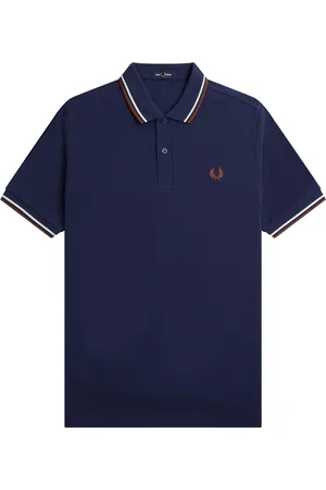 Fred Perry Hombre, Camisetas, Azul, Talla: L