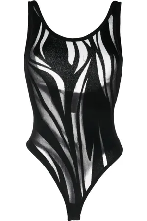 MUGLER Mujer, Camisetas, Negro, Talla: L