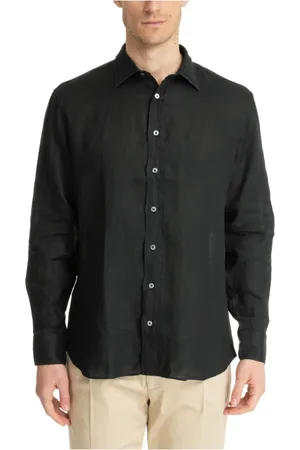 LARDINI Hombre, Camisas, Negro, Talla: L