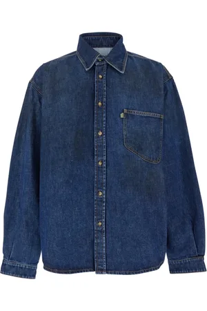 ERL Hombre, Camisas, Azul, Talla: XS