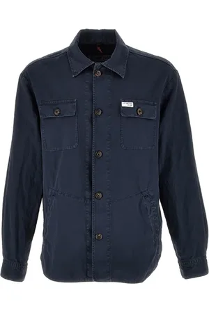 FAY Hombre, Camisas, Azul, Talla: M