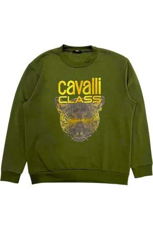 Roberto Cavalli Hombre, Sudaderas, Verde, Talla: M