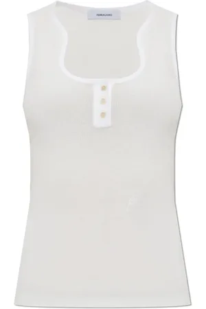 Salvatore Ferragamo Mujer, Camisetas, Blanco, Talla: M