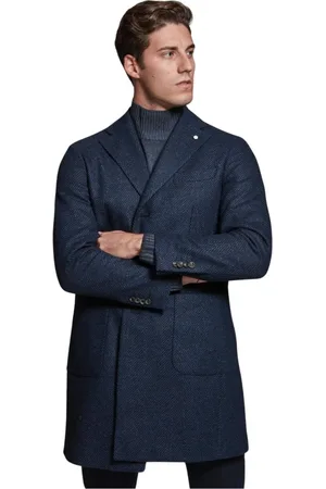 LUIGI BIANCHI MANTOVA Hombre, Abrigos, Azul, Talla: S