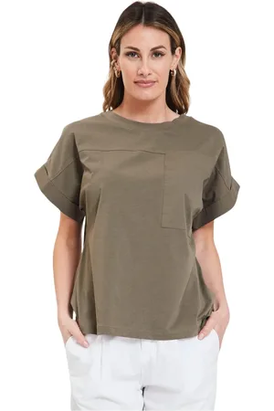 ALPHA STUDIO Mujer, Camisetas, Verde, Talla: S