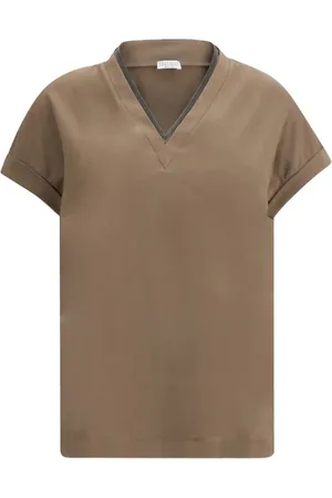 Brunello Cucinelli Mujer, Camisetas, Marrón, Talla: S