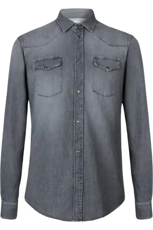 Dondup Hombre, Camisas, Gris, Talla: S