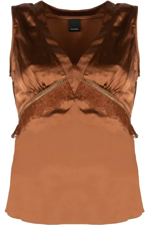 Pinko Mujer, Camisetas, Marrón, Talla: S
