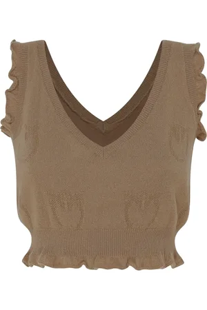 Pinko Mujer, Camisetas, Marrón, Talla: M