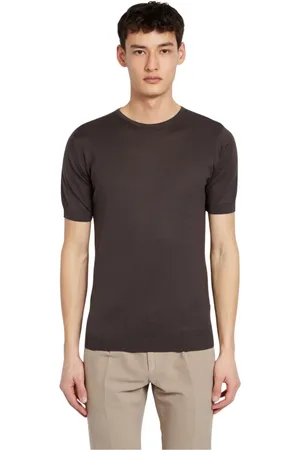 JOHN SMEDLEY Hombre, Camisetas, Marrón, Talla: L