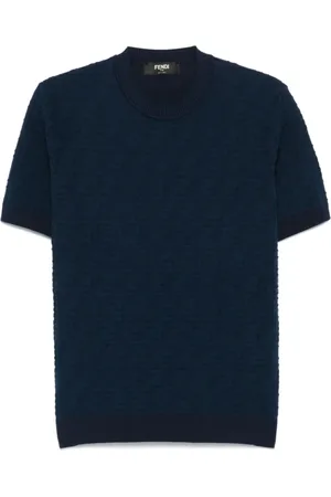 Fendi Hombre, Camisetas, Azul, Talla: M