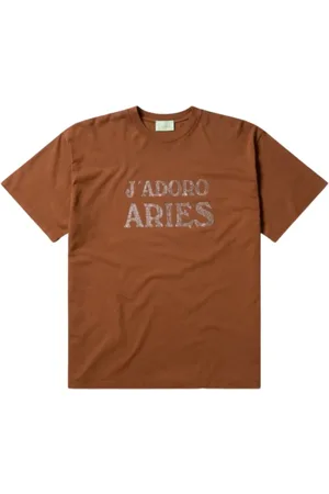 ARIES Hombre, Camisetas, Marrón, Talla: L