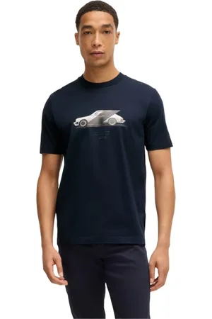 HUGO BOSS Hombre, Camisetas, Azul, Talla: L