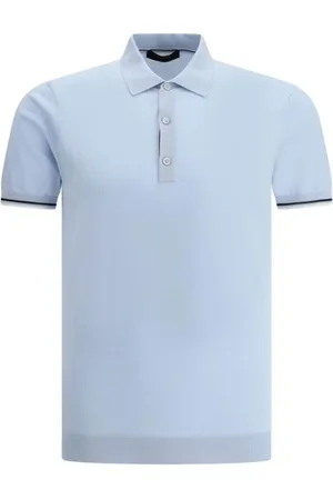 MOORER Hombre, Camisetas, Azul, Talla: S