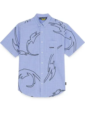 IUTER Hombre, Camisas, Azul, Talla: L