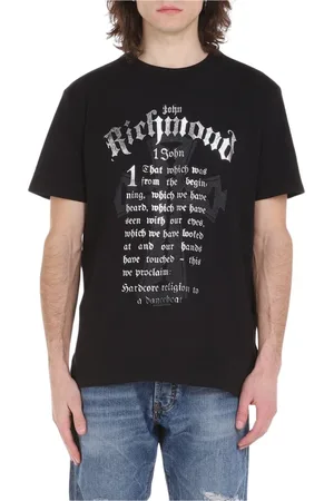 John Richmond Hombre, Camisetas, Negro, Talla: L