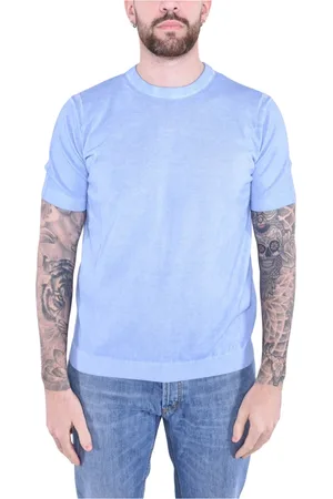KANGRA CASHMERE Hombre, Camisetas, Azul, Talla: L