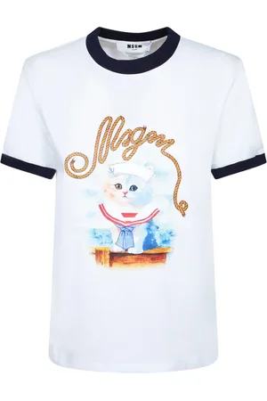 Msgm Mujer, Camisetas, Blanco, Talla: XS