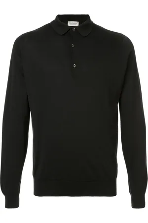 JOHN SMEDLEY Hombre, Camisetas, Negro, Talla: L