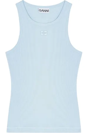 Ganni Mujer, Camisetas, Azul, Talla: M