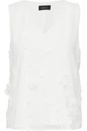 QS by s.Oliver Mujer, Camisetas, Blanco, Talla: L