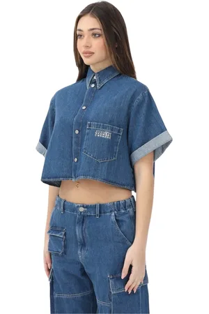 Maison Margiela Mujer, Blusas y Camisas, Azul, Talla: L