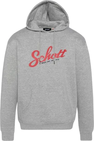Schott NYC Hombre, Sudaderas, Gris, Talla: M