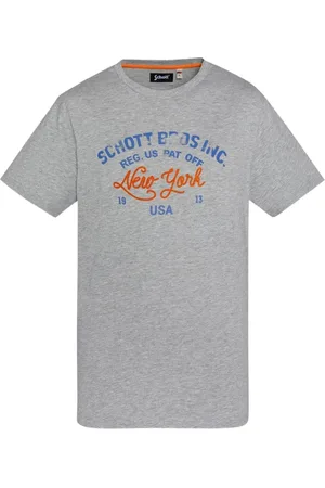 Schott NYC Hombre, Camisetas, Gris, Talla: S