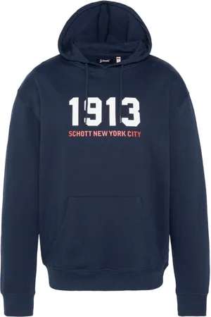 Schott NYC Hombre, Sudaderas, Azul, Talla: XL