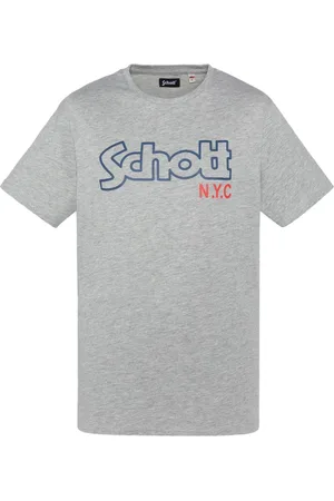 Schott NYC Hombre, Camisetas, Gris, Talla: 2XL