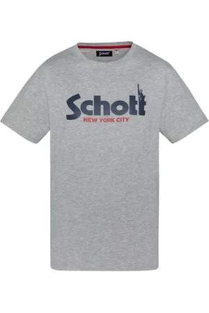 Schott NYC Hombre, Camisetas, Gris, Talla: 2XL