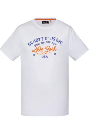 Schott NYC Hombre, Camisetas, Blanco, Talla: L