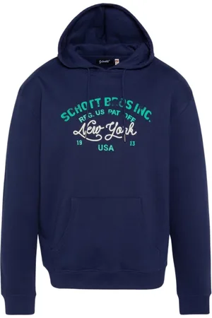 Schott NYC Hombre, Sudaderas, Azul, Talla: XL