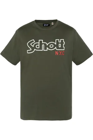 Schott NYC Hombre, Camisetas, Verde, Talla: M